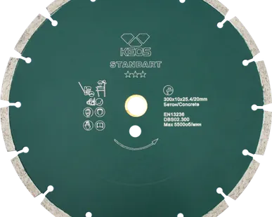 фото Диск алмазный KEOS Standart сегментный (бетон) 300мм/25,4/20 (DBS02.300)