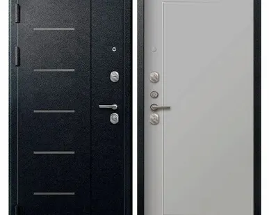 фото Дверь входная V-03 (Центурион) металл/МДФ, Черный муар/Кашемир сильвер 2050х860мм, ЛЕВАЯ (2025)