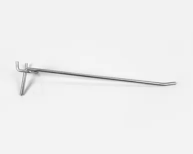 фото Крючок на перфорацию одинарный оцинкованный L=250мм d=4,8мм, шаг 50мм