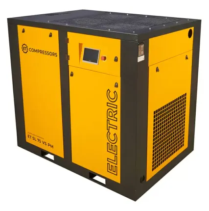 Фото №0 Винтовой компрессор с частотным регулированием производительности и двигателем на постоянных магнитах ET-Compressors SL 75-10 VS PM (IP55)