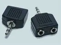 Фото №0 Переходник штекер 3,5мм на 2 гнезда 3,5мм стерео (пластик)