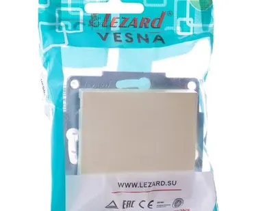 фото Выключатель 1-кл. СП Vesna с индикацией механизм крем. LEZARD 742-0388-111