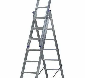 фото Алюминиевая трехсекционная лестница 13 ступеней UFUK