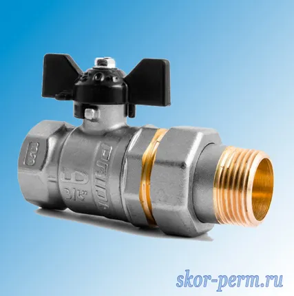 Фото №1 Кран шаровой LD 20 Ру40 бабочка, с накидной гайкой