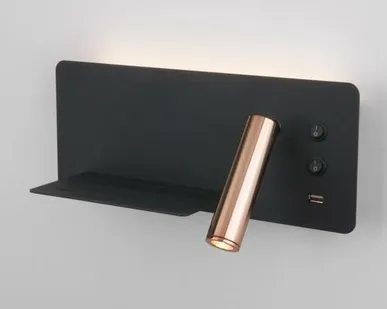 фото Настенный светодиодный светильник с USB Fant L LED (левый) MRL LED 1113 чёрный/золото