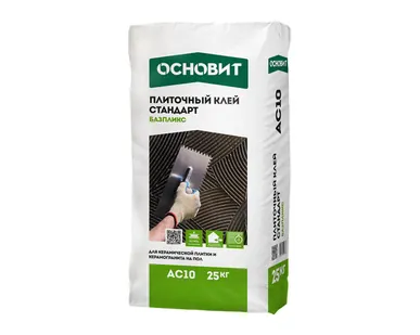 фото Плиточный клей ОСНОВИТ Стандарт Базпликс АС10, 25 кг