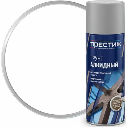 Фото №0 Престиж Грунт алкидный аэрозольный белый 425мл
