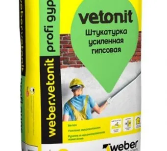 фото Штукатурка гипсовая белая Вебер Ветонит Profi Gyps 25 кг