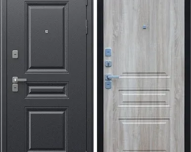 фото Входная дверь Термо Диксон букле графит-дуб Сонома ТЕРМОразрыв АСД