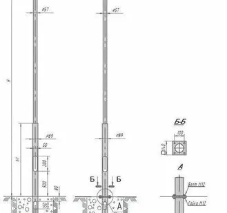 фото Опора парковая для установки в грунт ОП-3,0-0,8