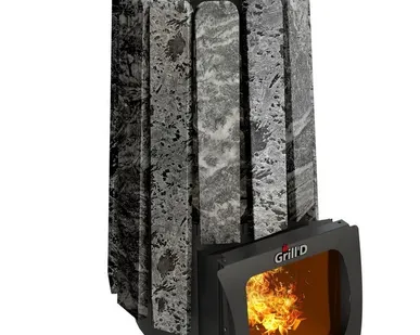фото Печь для бани Grill D Cometa 180 Vega Stone Short Window Max (Серпентинит)