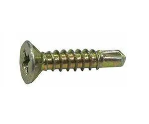 фото Саморез для оконного профиля с наконечником сверло, желтый цинк