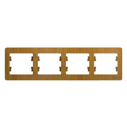 Фото №0 Рамка 4-м Glossa горизонт. дер. дуб SchE GSL000504