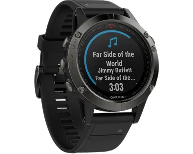 фото Часы Garmin Fenix 5 Sapphire черные с черным ремешком
