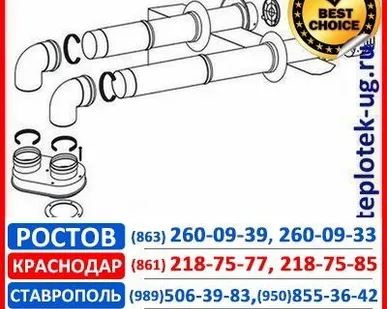 фото Дымоходы для настенных котлов с раздельным дымоудалением 80 мм