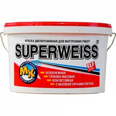 Фото №0 Краска Мастер-Класс ВД-АК-203 Superweiss белая 14 кг