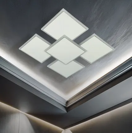 Фото №0 Светильник светодиодный Brilliant light LI8018-450, пульт ДУ 120W, 450*450*45, белый, хром