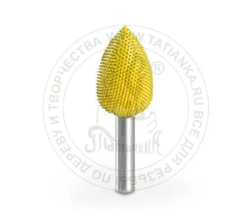 фото 6F58-40 - Пламя, Ø хвостовика 6мм, Ø фрезы X 15,87мм, L фрезы 19,05мм (fine/желтая) SUB-6F58-40
