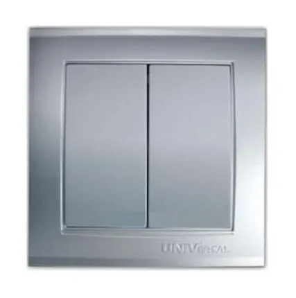 Фото №0 UNIVersal Выключатель 2-кл. СП Бриллиант 10А IP20 серебр. 7949650 UNIVersal