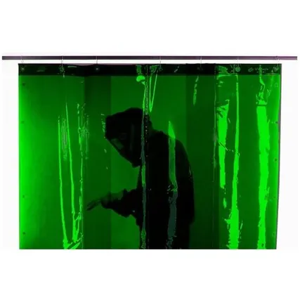 Фото №0 Штора сварочная ESAB полосовая непрозрачная (3 шт.), тёмно-зелёная (DIN 9), 1,8м х 1,4м