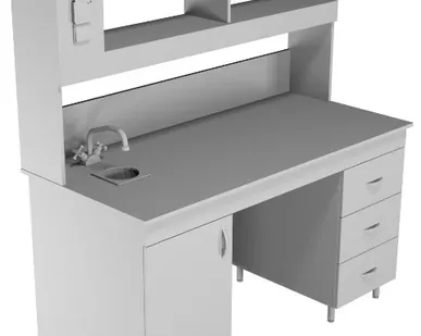 фото Химический лабораторный стол со столешницей из химстойкого пластика НВ-1500 ПСПХ