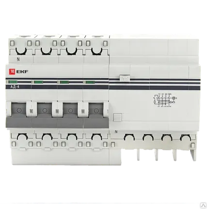 Фото №0 АД-4 S 50А/100мА (хар. C, AC, электронный, защита 270В) 4,5кА EKF PROxima