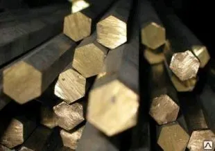 Фото №0 Шестигранник латунный 27 мм ЛС59-1