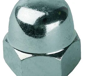 фото Гайка ЗУБР колпачковая DIN 1587, оцинкованная, M10, 2 шт.