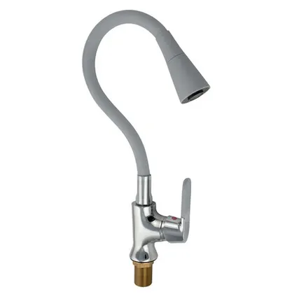 Фото №0 Смеситель для кухни МАК боковой,с гибким изливом, шаровый, серый (4108 )