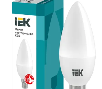 фото IEK Лампа светодиод. 5/4000/E27/СВ35 свеча на ветру IEK
