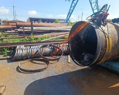 фото Резка трубы на кольца