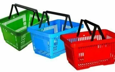 фото Корзина покупательская 20л, с двумя ручками ассортимент цветов