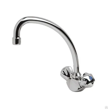 Фото №0 Смеситель VIDIMA КВАДРО д кухни двуручк.литой излив 156мм,гибкая G3 8,хром
в