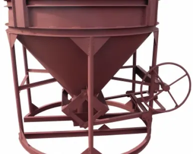 фото Бадья для бетона с лотком и штурвалом БКШ-0.5