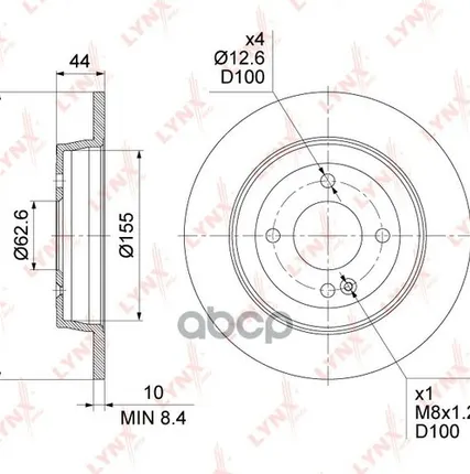 Фото №0 Диск Тормозной | Зад | LYNXauto арт. BN1531