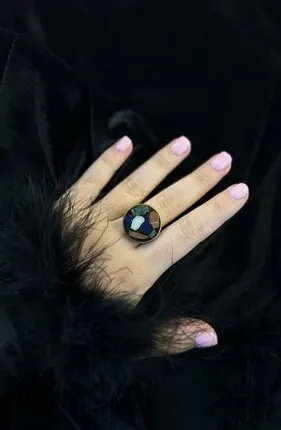 Фото №0 Винтажное кольцо «Зелёный рассвет»