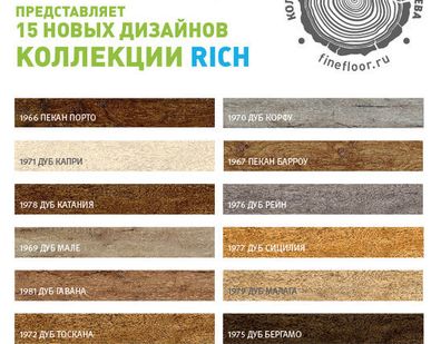 фото Кварц виниловый ламинат  водостойкий 43 класса FineFloor Rich 1900