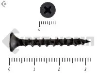 Фото №0 Саморез черный по дереву 3,5х32 Средняя фасовка (1000шт)