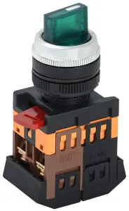 Фото №0 Переключатель АNС-22-2 на 2 фикс.полож.зеленый неон/240В I-O 1з+1р ИЭК