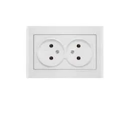 фото Розетка 2-м СП Бриллиант 16А IP20 без заземл. бел. Universal 7947519