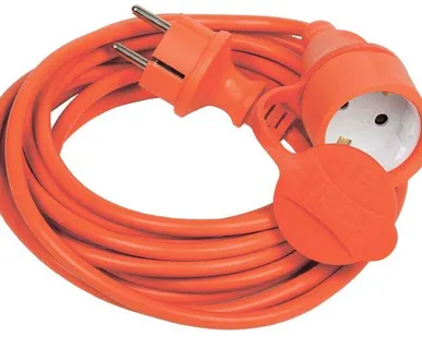 фото Удлинитель-шнур 1х20м вилка+розетка 2P+PE IP44 УШ-01РВ 3х1 оранж. ИЭК WUP10-20-K09-44