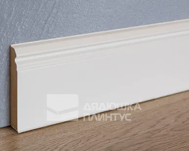 фото Doellken Плинтус ХДФ Doellken Cubu Hamburg Style 100 мм х 2,5 м 5012 Белый