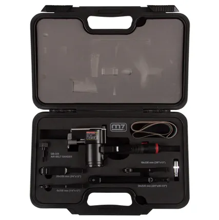 Фото №2 Пневматическая ленточная шлифовальная машина, 16 000 об/мин, 4 насадки, кейс MIGHTY SEVEN QB-325N