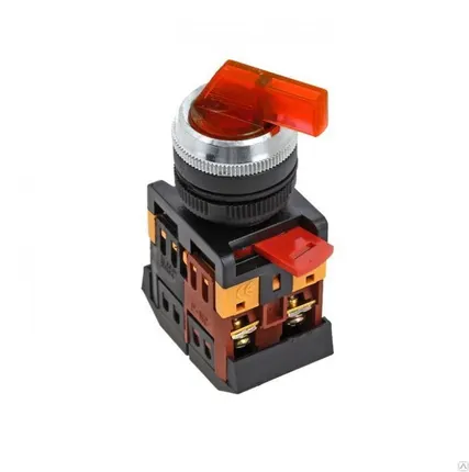 Фото №0 Переключатель ANLC-22 2P красный с подсветкой 24В DC NO+NC EKF