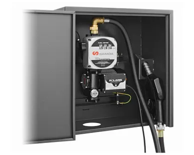 фото Комплект с насосом для перекачки ДТ, 50 л /м в шкафчике