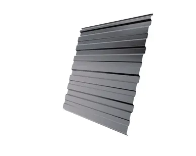 фото Профнастил С10R Grand Line 0,5 GreenCoat Pural BT, matt RR 21 светло-серый (RAL 7040 серое окно)