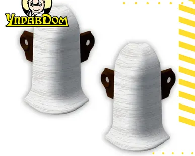 фото Плинтус Lexida Соединитель Лексида Угловой нар. с держателем 362 Акация белая