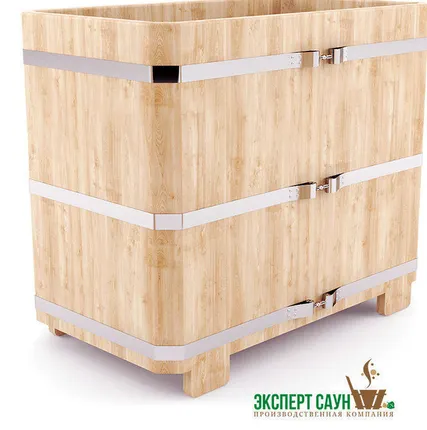 Фото №0 Деревянная купель. Кедр. Прямоугольный 1200х780х1200х40