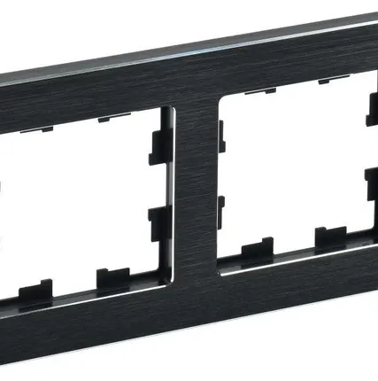 Фото №0 Рамка 2-м BRITE РУ-2-1-БрЧ металл черн. IEK BR-M22-M-K02