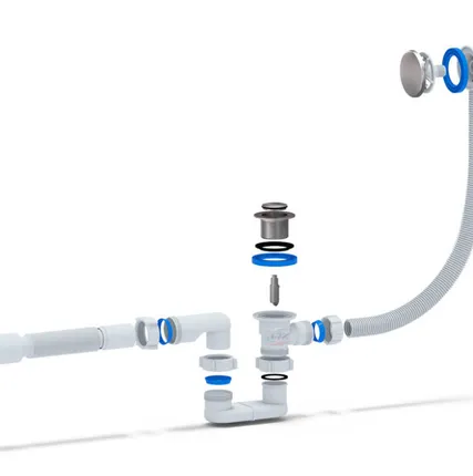 Фото №0 EС 055 (Обвязка д/ванны 1 1/2*40*50 плоск с вып. Click-Clack и переливом An